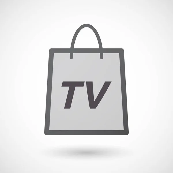 Saco de compras isolado com a TV de texto — Vetor de Stock