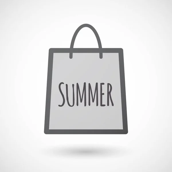 Απομονωμένη τσάντα για ψώνια με το κείμενο το καλοκαίρι — Διανυσματικό Αρχείο