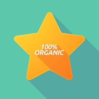 Uzun gölge yıldız metin % 100 organik