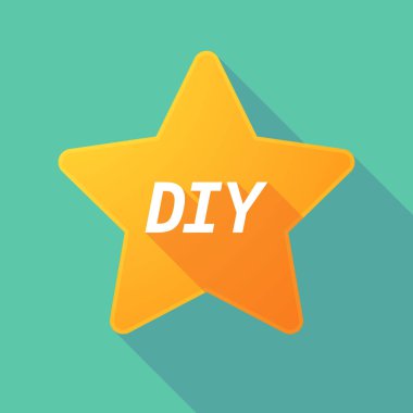Uzun gölge yıldız DIY metinle