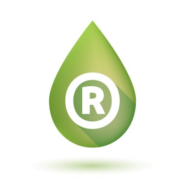 Kayıtlı ticari marka simgesi ile izole zeytin yağı damla