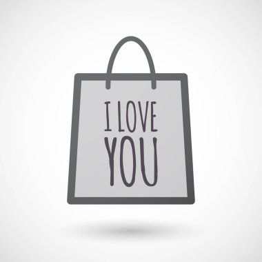 İzole alışveriş çanta ile metin ı Love You