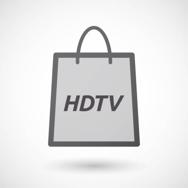 Metin Hdtv ile izole alışveriş çantası