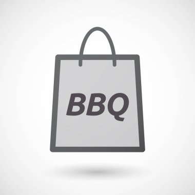 Barbekü metinle izole alışveriş çantası