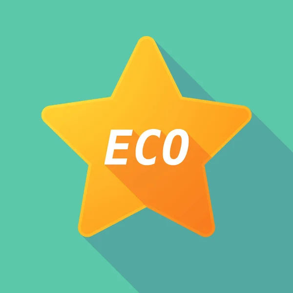 Estrela de sombra longa com o texto ECO — Vetor de Stock