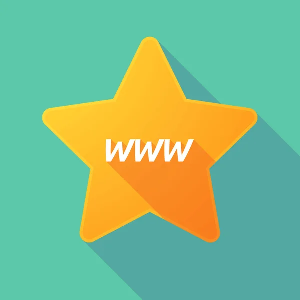 Estrela de sombra longa com o texto WWW — Vetor de Stock