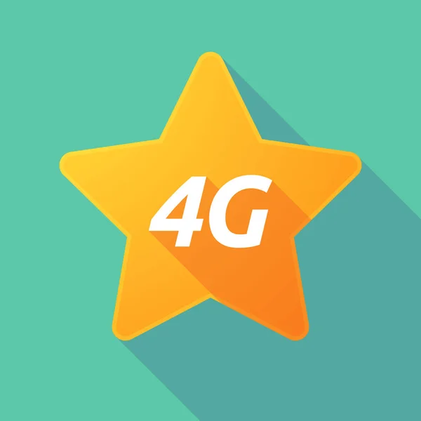 Estrela de sombra longa com o texto 4G — Vetor de Stock