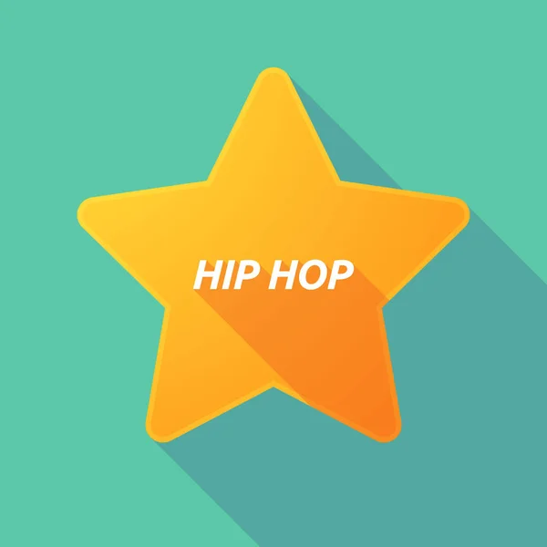 Lange schaduw ster met de tekst Hip Hop — Stockvector