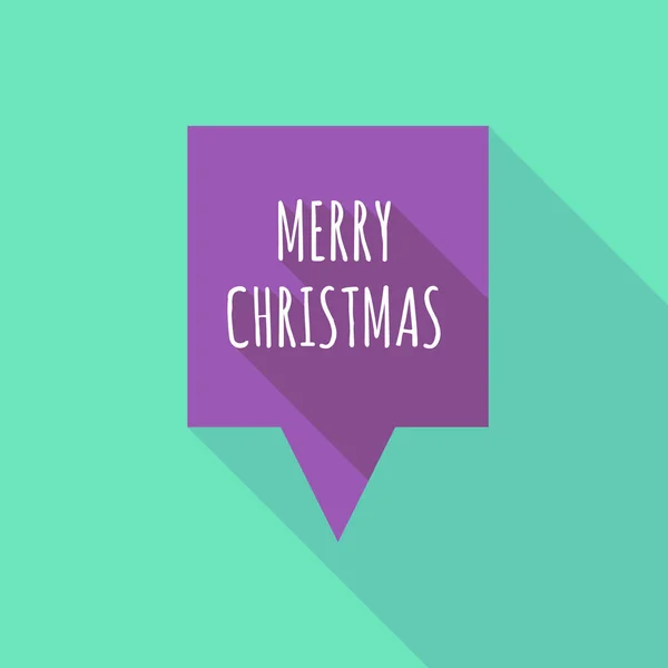 Lange schaduw tooltip met de tekst Merry Christmas — Stockvector