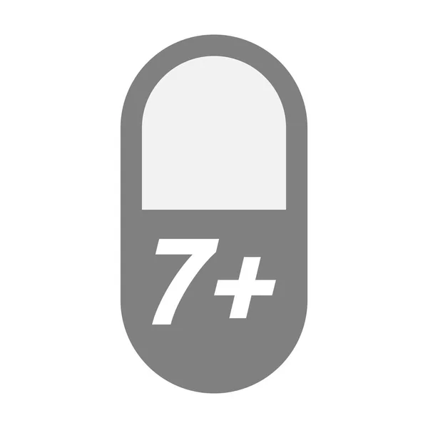 Pillola isolata con il testo 7 + — Vettoriale Stock