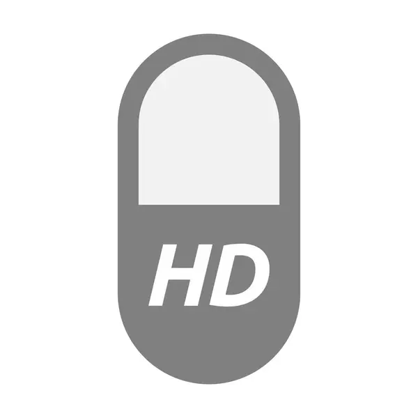 Isolierte Pille mit dem Text hd — Stockvektor