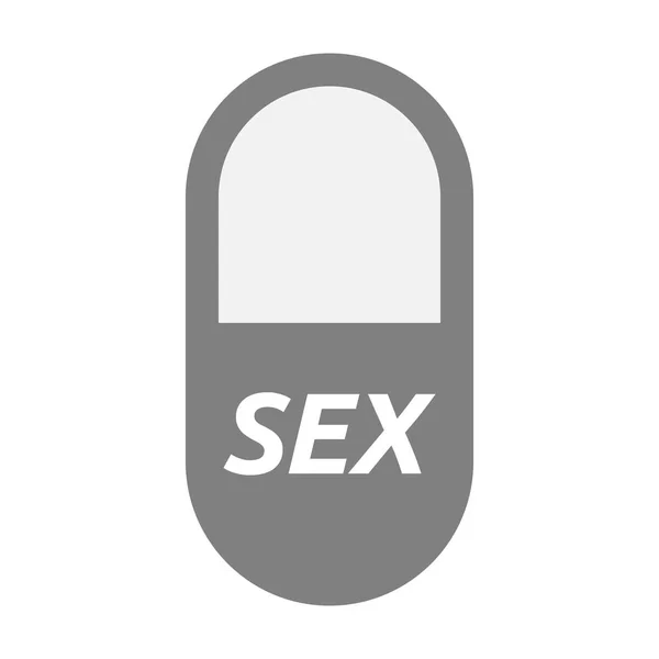Geïsoleerde pil met de tekst Sex — Stockvector