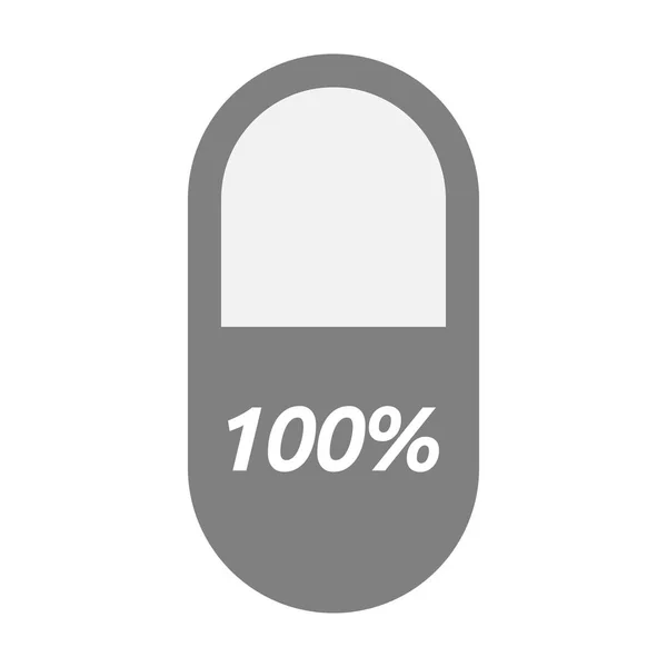 Pastilla aislada con el texto 100% — Archivo Imágenes Vectoriales