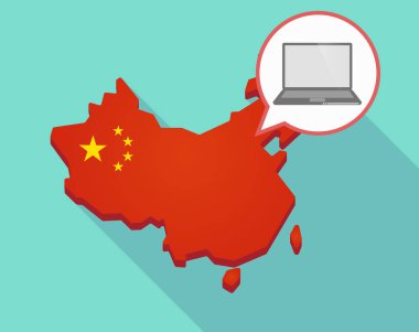 Çin Haritası ile bir laptop