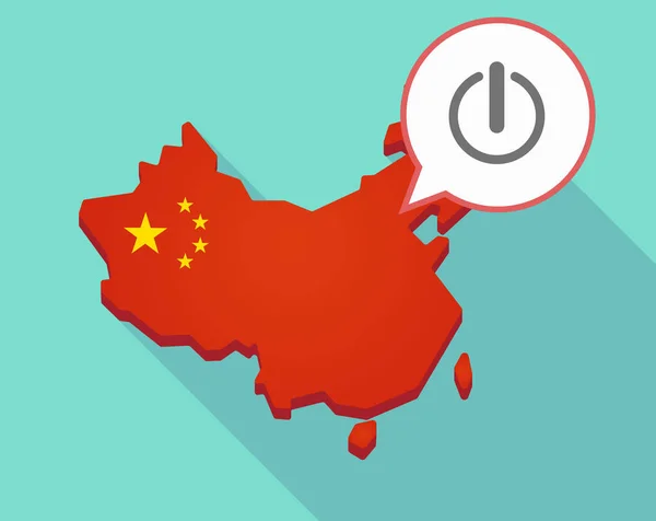 Mapa de China com um botão desligado — Vetor de Stock