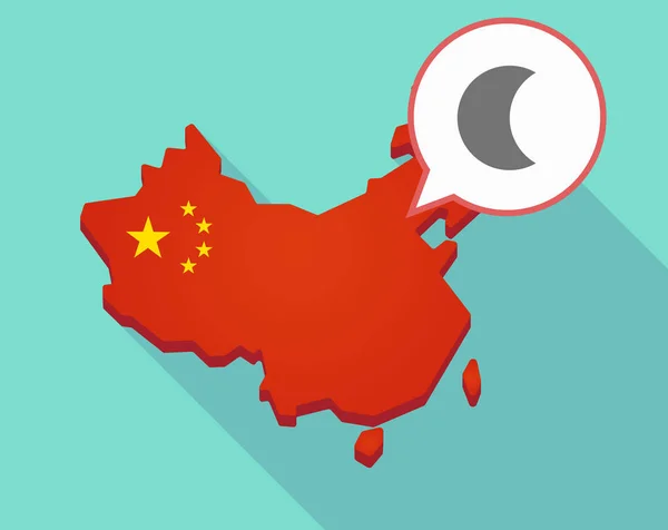 Mapa de China con luna — Vector de stock