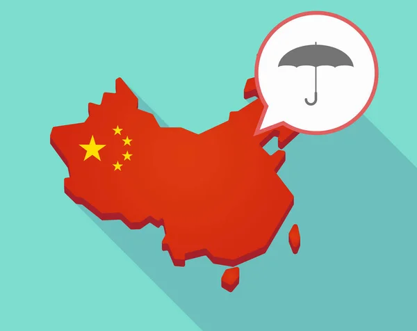 Карта Китая с зонтиком — стоковый вектор