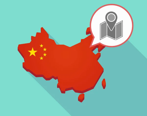Mapa da China com um mapa — Vetor de Stock