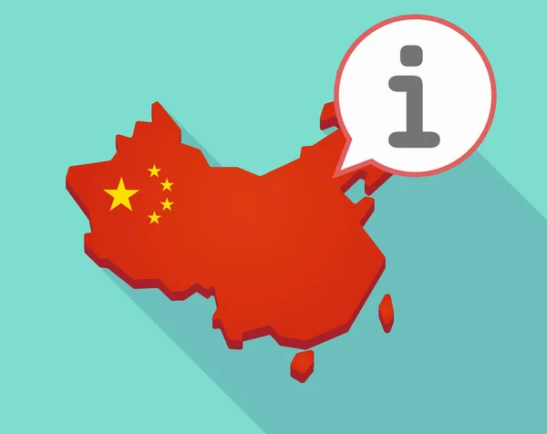 Mapa da China com um sinal de informação — Vetor de Stock