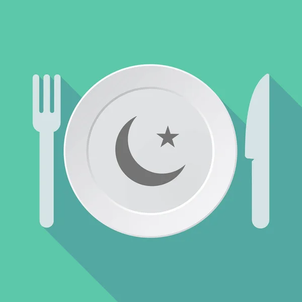 Длинная посуда с ислам-знаком — стоковый вектор