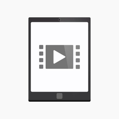 İzole tablet pc Multimedya işaretiyle