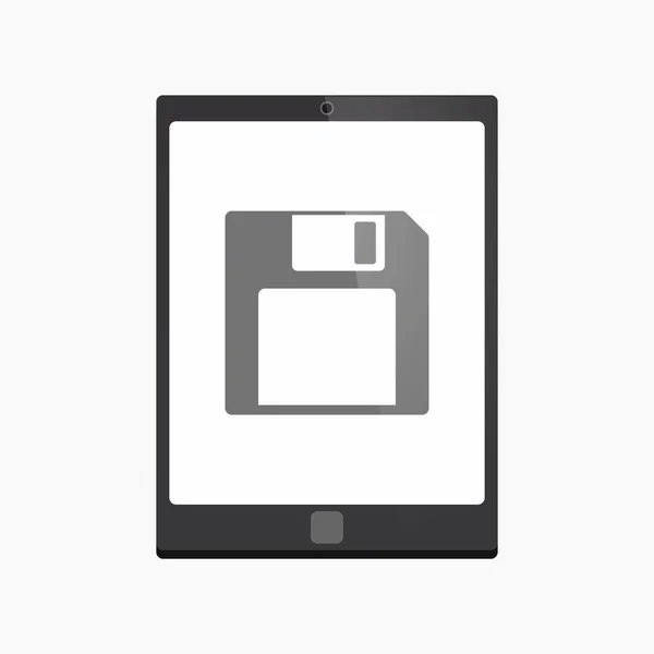 Bir disket ile izole tablet pc — Stok Vektör
