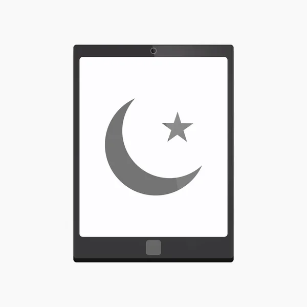 Tablet pc isolato con un segno islamico — Vettoriale Stock