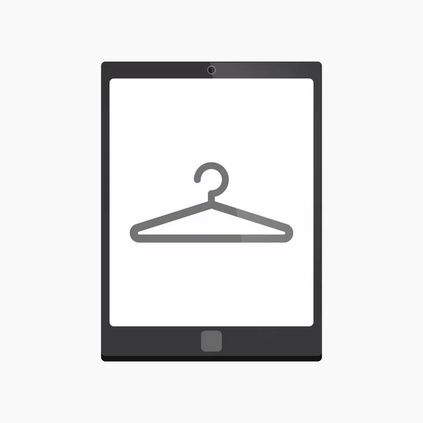 Isolated tablet pc with a hanger — Stock Vector