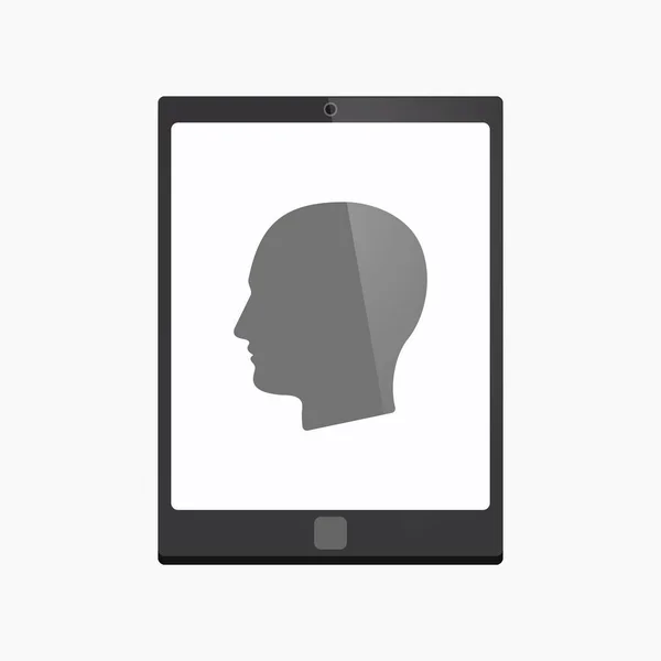 Isolated tablet pc with a male head — Stock Vector