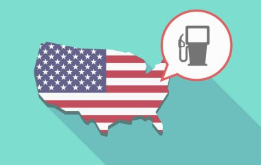 Bir benzin istasyonu ile ABD harita