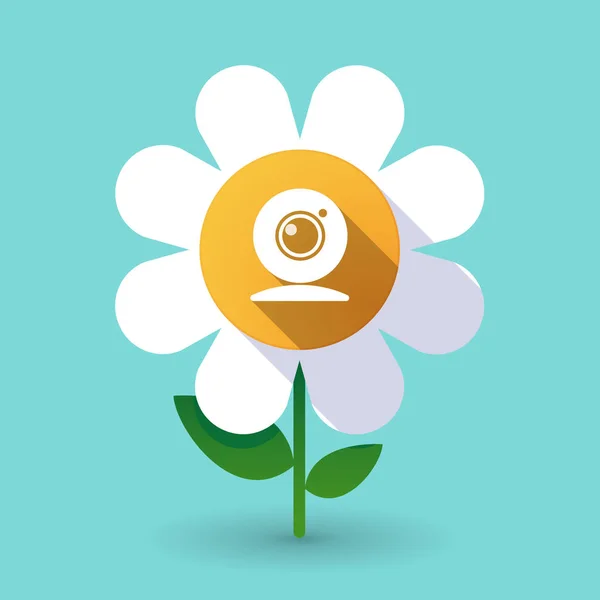 Lange schaduw daisy met een webcam — Stockvector