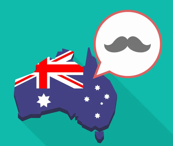 口ひげを生やしているオーストラリアの長いシャドウ マップ — ストックベクタ