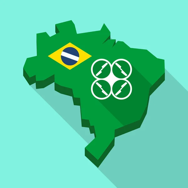 Длинная карта Бразилии с беспилотником — стоковый вектор