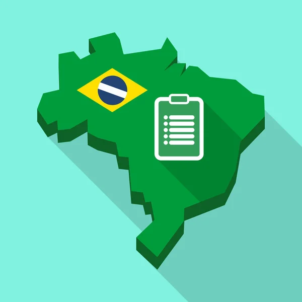 Lange schaduw kaart van Brazilië met een verslag — Stockvector