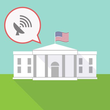 bir balon ve bir uydu çanağı ile Beyaz Saray