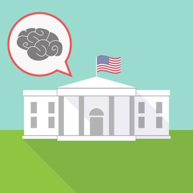 Beyaz Saray'a bir balon ve bir beyin ile