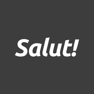 Hello metnini izole vektör çizim! Fransız l