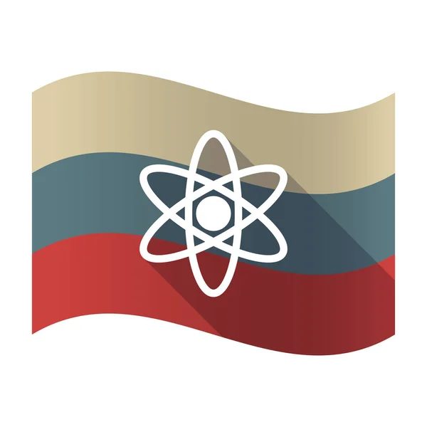 Довгі тіні прапор Росії з атома — стоковий вектор