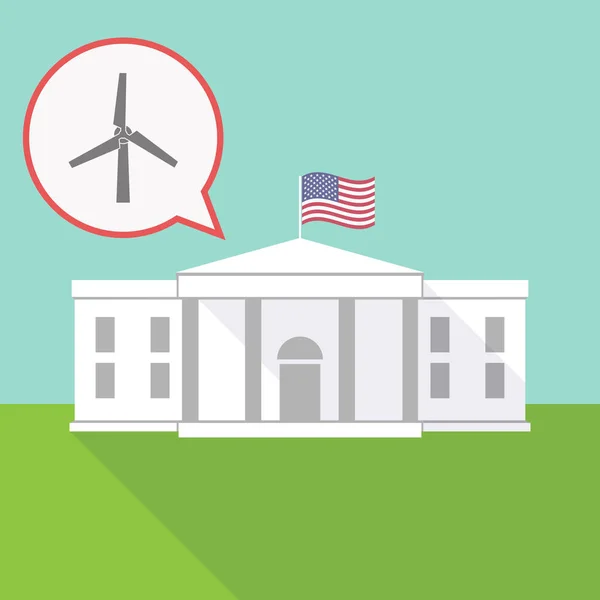 The White House with a balloon and a wind turbine — Stock Vector