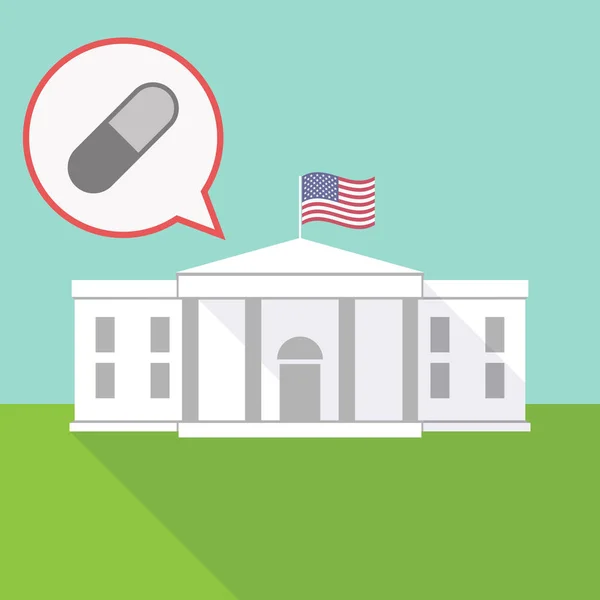 The White House with a balloon and a pill — Stock Vector