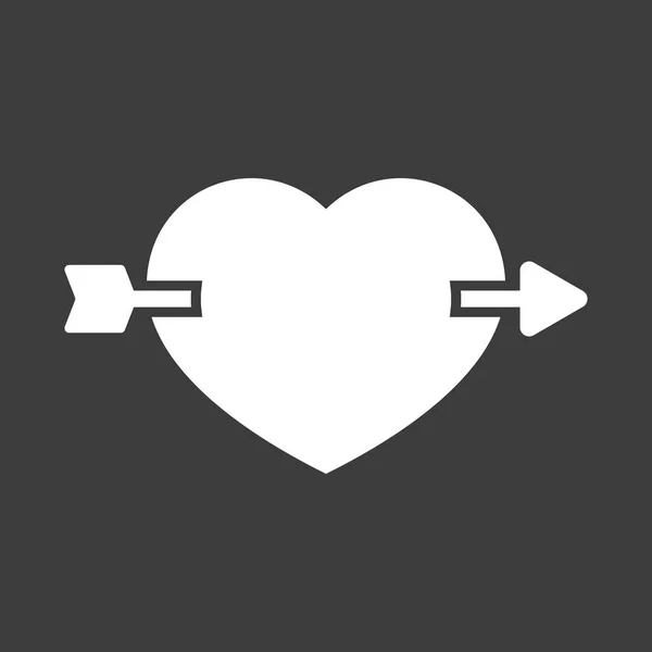 Isolated vector illustration of  a heart pierced by an arrow — Stock Vector