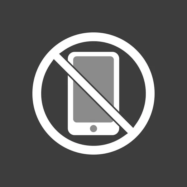 Ilustração vetorial isolada de um telefone em um signa não permitido — Vetor de Stock