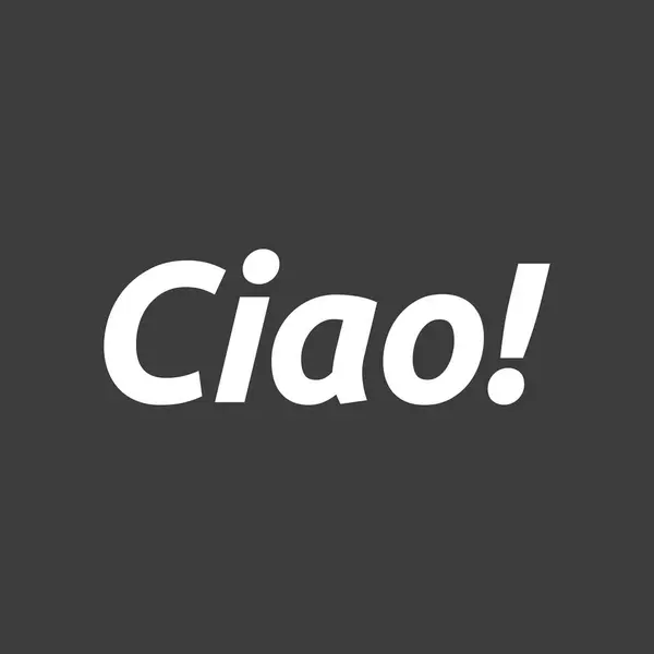 Illustrazione vettoriale isolata del testo Ciao! in italiano — Vettoriale Stock