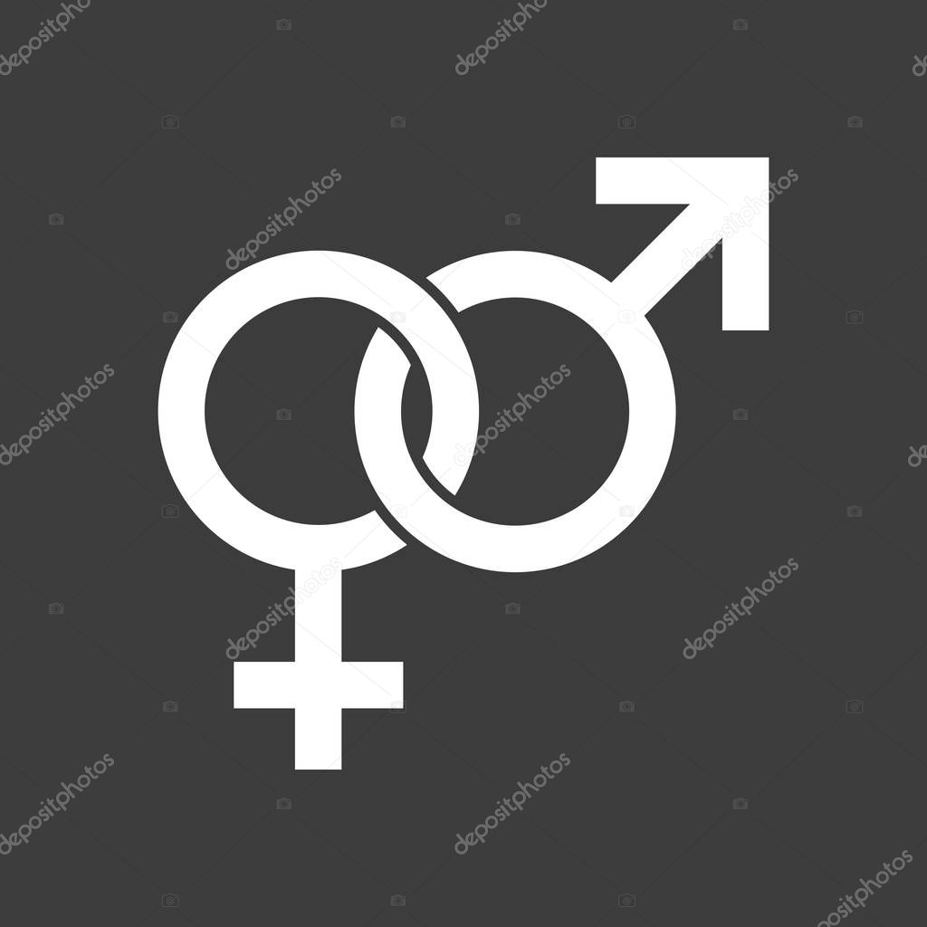 Isolated vector illustration of  an interlaced female an male se