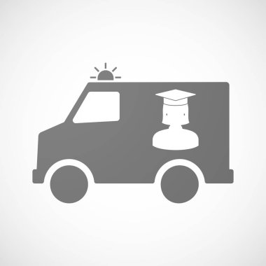 Bir kadın mezun öğrenci ile izole ambulans