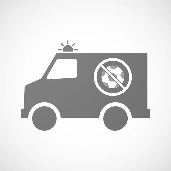 Ambulance isolée avec un ballon de football dans un signal interdit — Image vectorielle