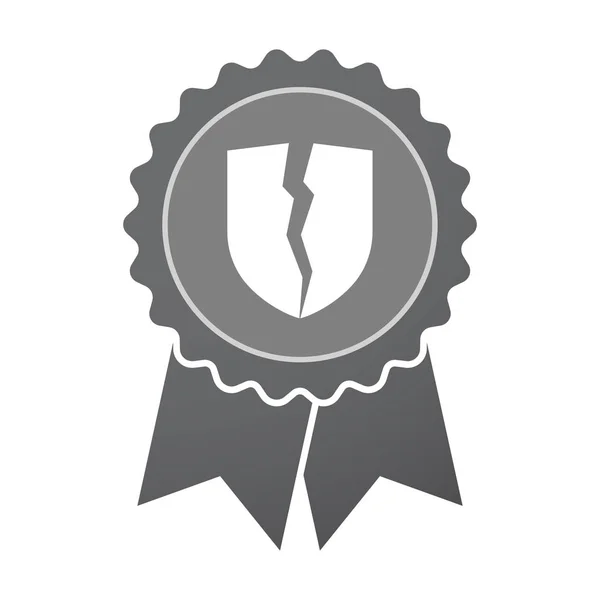 Izolované odznak s broken shield — Stockový vektor