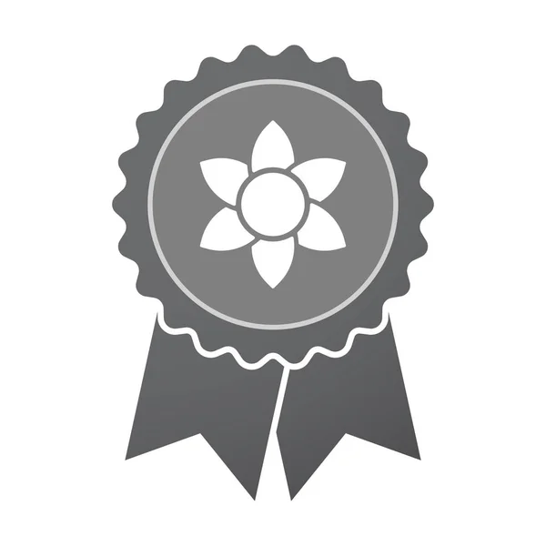 Insignia aislada con una flor de loto — Vector de stock