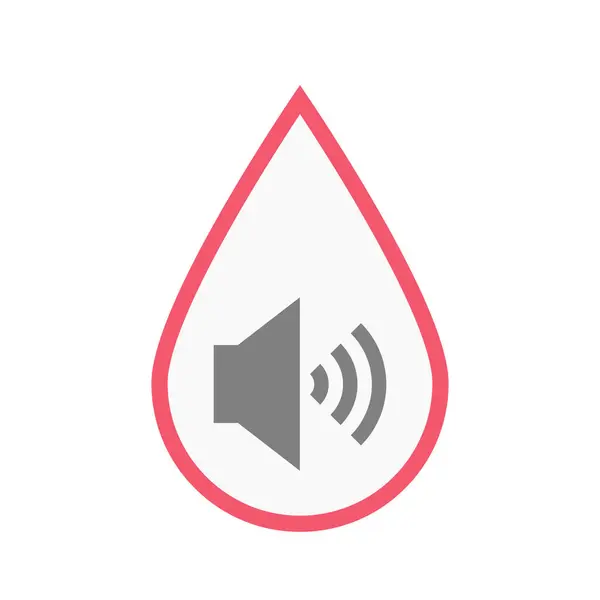 Isolated blood drop with  a speaker volume sign — Stock Vector