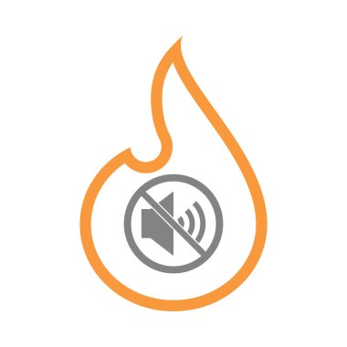 Yasak bir sinyal bir hoparlör ile izole alev 